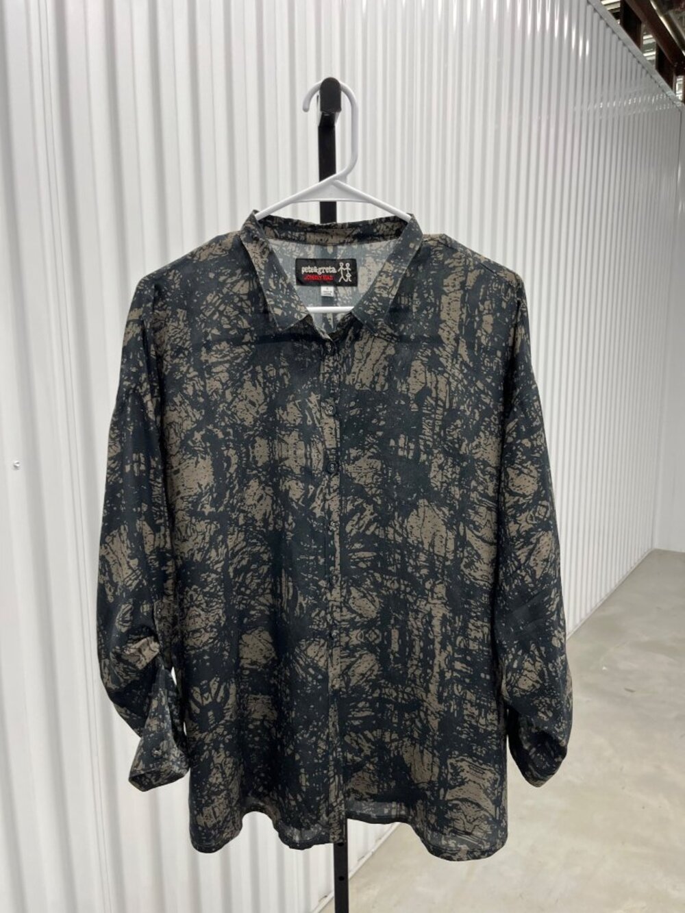 Pete & Greta Johnny Was Silk Button Front Top Size S